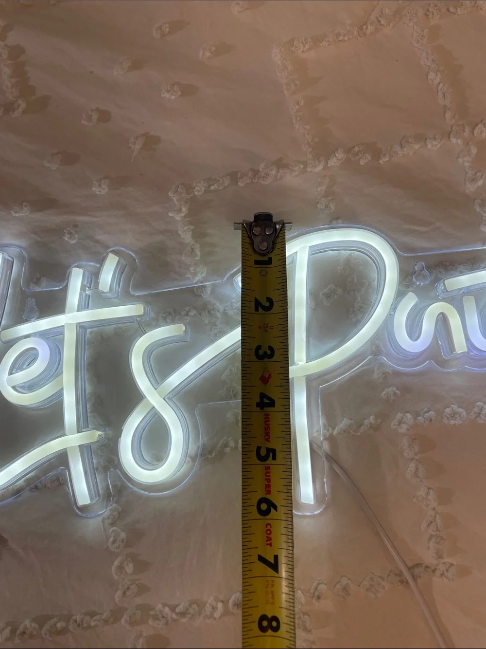 Let's Party LED Neon Sign - White new nwt